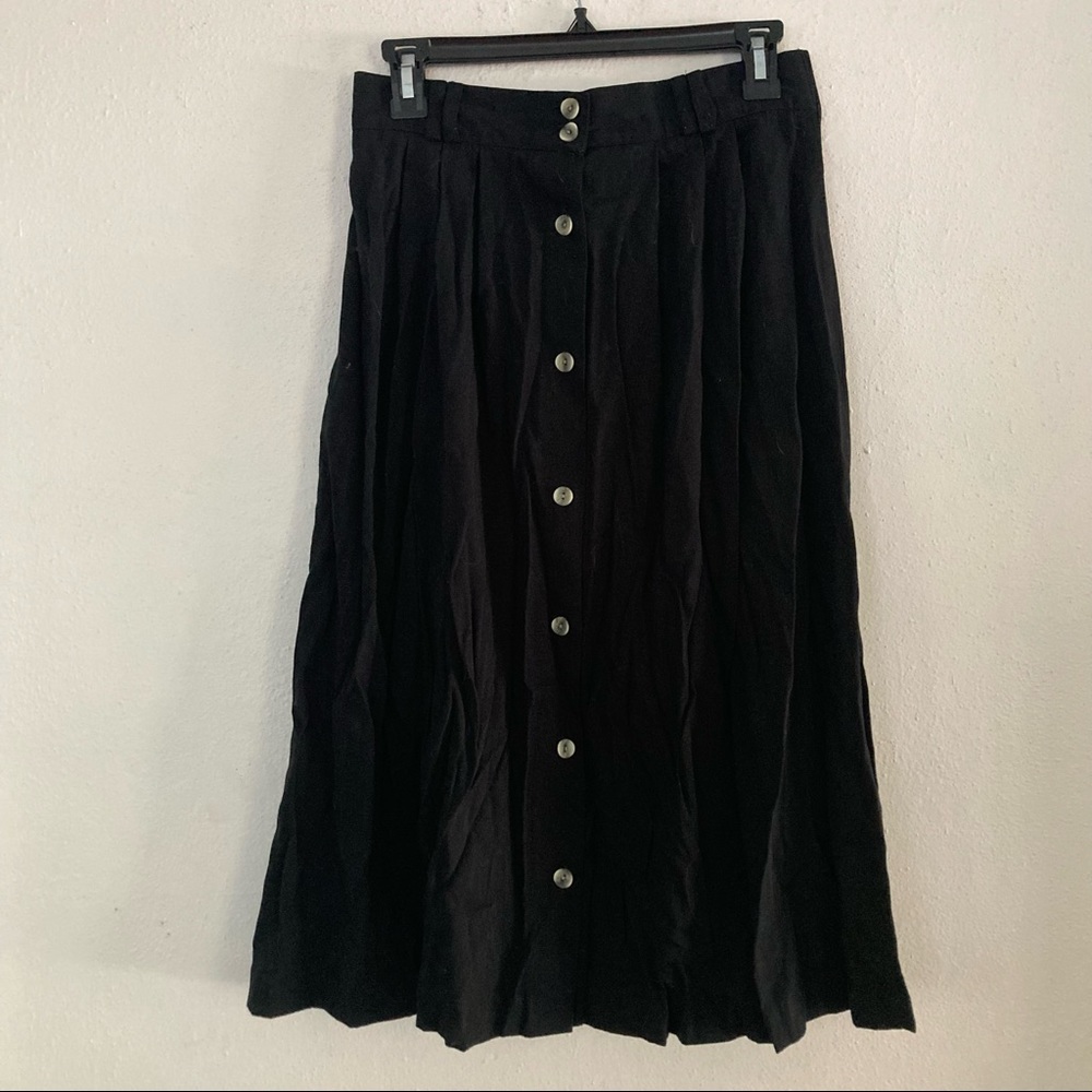 Vintage black Tofy skirt button down midi